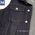 Ajustement régulier personnalisé Indigo Selvedge Denim Men Vest